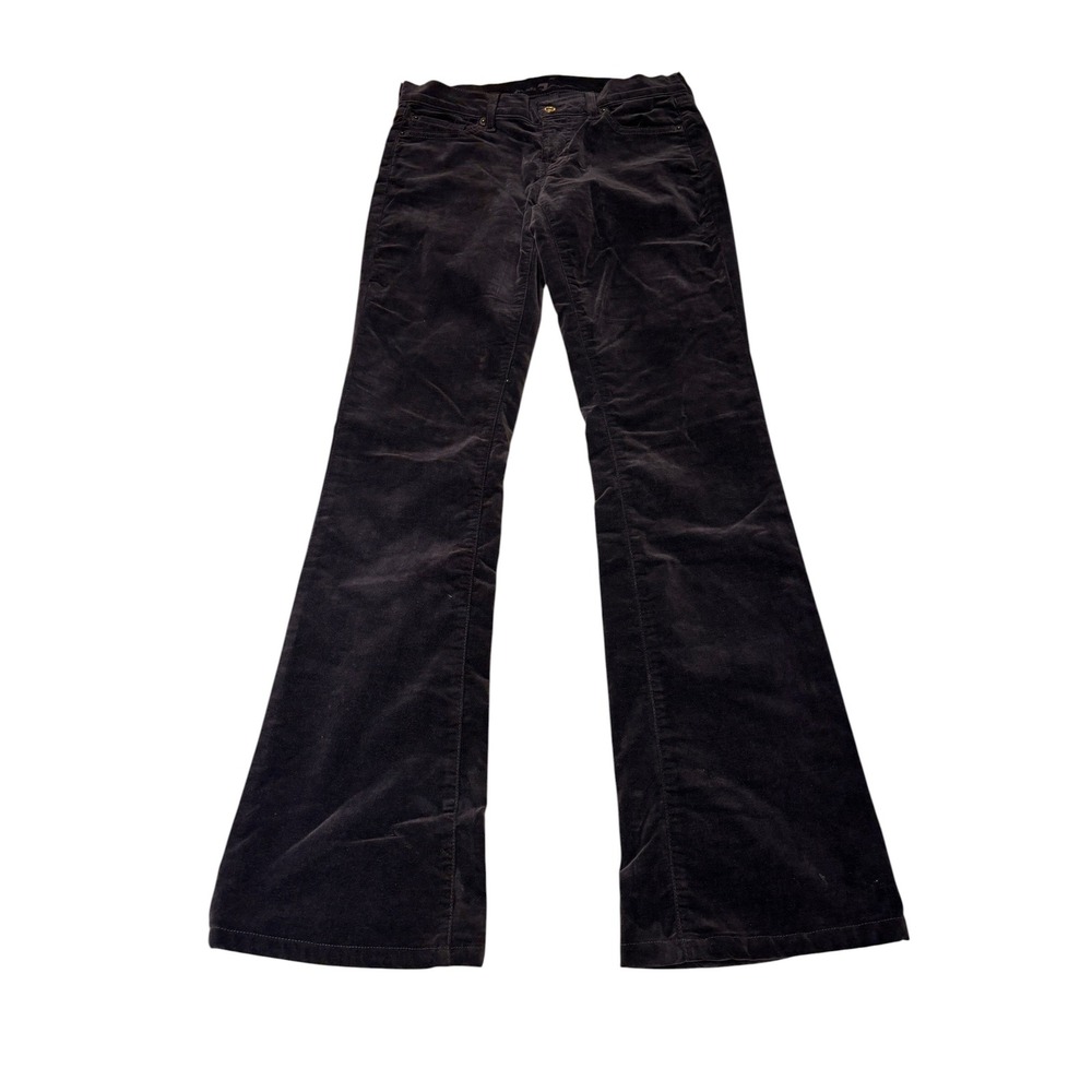 7 For All Mankind Brown Corduroy‎ Flare Leg Pants Womens Size 26X32 Made USA